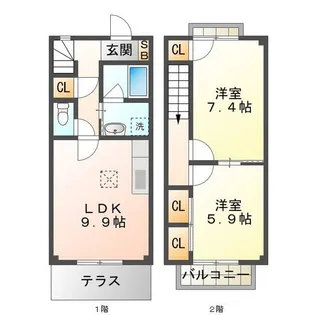 三重県鈴鹿市桜島町1【一戸建】の間取り