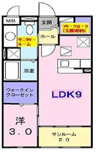 クリールポッシュT&K【1階】の間取り