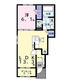 千葉県長生郡一宮町東浪見【アパート】の間取り