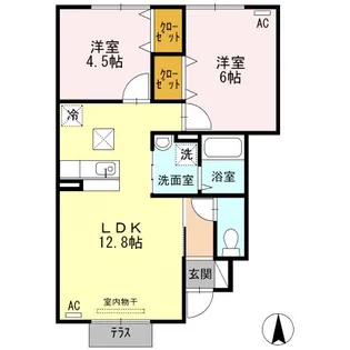 シャルムドミール A棟【1階】の間取り
