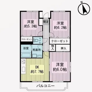ベルティール沼北【1階】の間取り