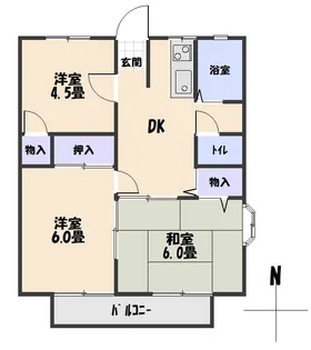 サンシティハイツ【2階】の間取り