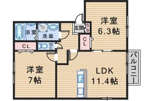 ケイズフレア【2階】の間取り