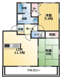 香川県観音寺市植田町【アパート】の間取り