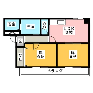 アンソレイエ【2階】の間取り