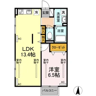 広島県福山市手城町1【アパート】の間取り