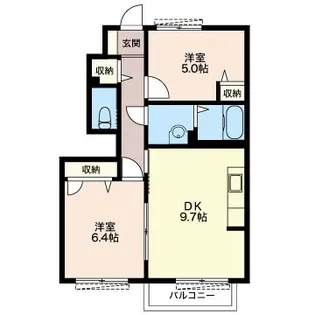 2LDKの間取り画像