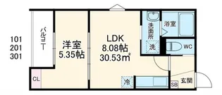 埼玉県坂戸市関間4【アパート】の間取り