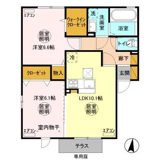 茨城県ひたちなか市大字田彦【アパート】の間取り