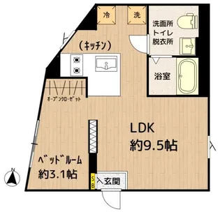 オークレスト中野【3階】の間取り