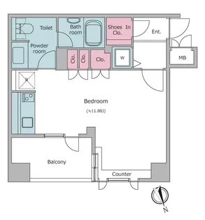 RESIDIA文京湯島 【レジディア文京湯島】【7階】の間取り