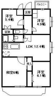 メゾングラシア【4階】の間取り