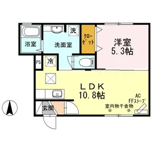 ウィット佃【1階】の間取り