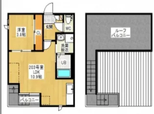 広島県広島市佐伯区五日市中央1【アパート】の間取り