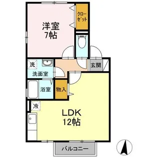 福島県いわき市平塩字塩向【アパート】の間取り