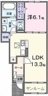 カーサ・アティランA【1階】の間取り