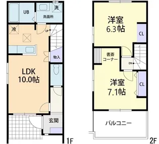 フォーリアテラス Aの間取り