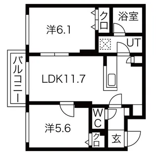 RITZ GRANDE 白石駅【4階】の間取り