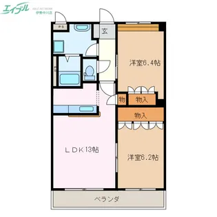 エバー プレイスA【2階】の間取り