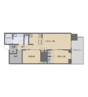 RJR堺筋本町タワー【8階】の間取り