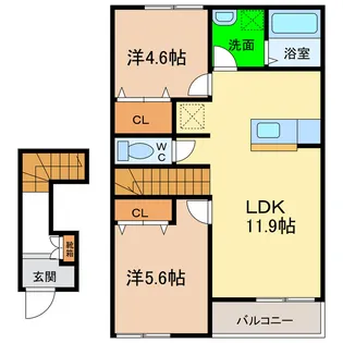 徳島県阿南市領家町長田【アパート】の間取り