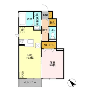 ベリーグラッドA【1階】の間取り