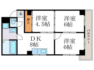 シャトル松尾【6階】の間取り