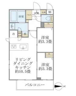 東京都中野区中野1【マンション】の間取り