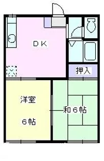 サカエコーポA棟【1階】の間取り