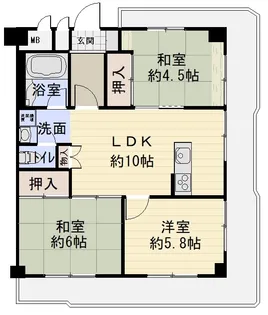朝日プラザフェニックス【5階】の間取り