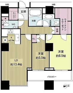 高輪ザ・レジデンス タワー棟【27階】の間取り