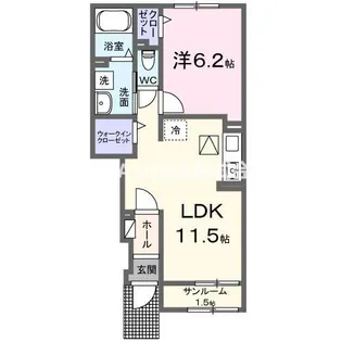 フェリスC【1階】の間取り