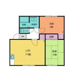 アベニーダHISA A棟【1階】の間取り