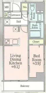 ティモーネ押上ノルド【2階】の間取り