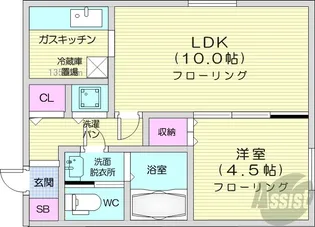 αNEXT札幌第12【4階】の間取り