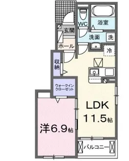高知県香南市野市町東野【アパート】の間取り