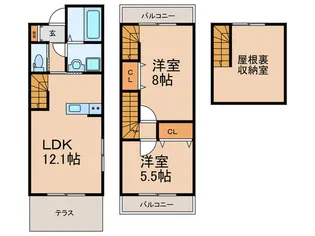 福岡県久留米市三潴町高三潴【一戸建】の間取り
