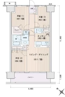 東京都江東区豊洲3【マンション】の間取り