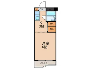 六甲澤山ヴィラ南棟【4階】の間取り