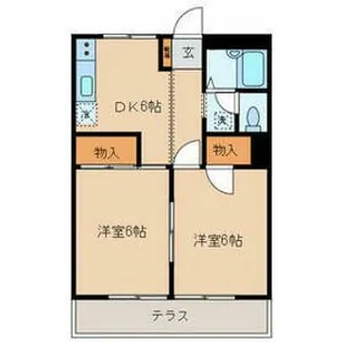 ハイツニュータマ【1階】の間取り