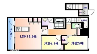宮城県仙台市青葉区上愛子【アパート】の間取り