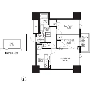 コンフォリア大宮【6階】の間取り