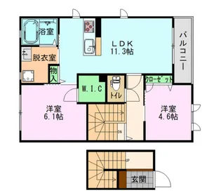 シュッドソワプレージ【2階】の間取り