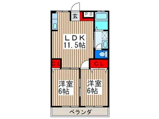 ハイツ原新町【2階】の間取り