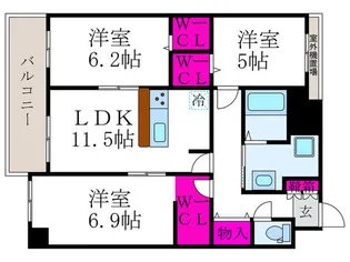 グラン・アミール御池【2階】の間取り