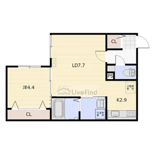 ジーハイム西岡【1階】の間取り