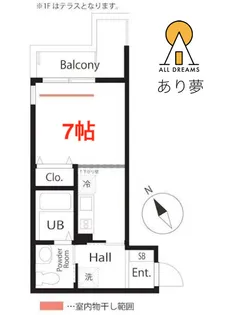 ハーミットクラブハウス横浜三ツ沢下町【2階】の間取り