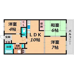 レジデンス鶴見緑地【7階】の間取り