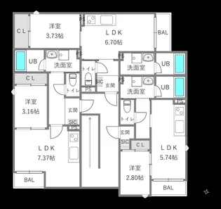 TOMORIE武蔵塚駅【1階】の間取り