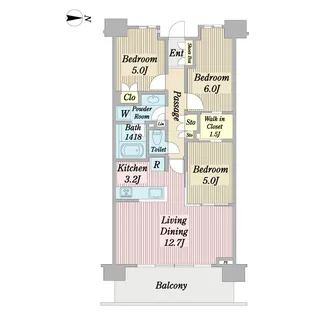 バウス柏【2階】の間取り